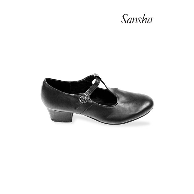 Sansha chaussures danse de caractère cuir T-barre DANUBE CL06L
