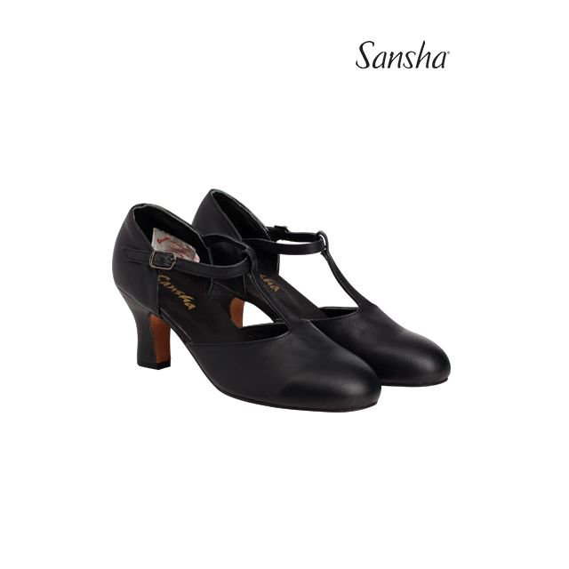 Sansha chaussures danse de caractère cuir T-barre POZNAN CL11L
